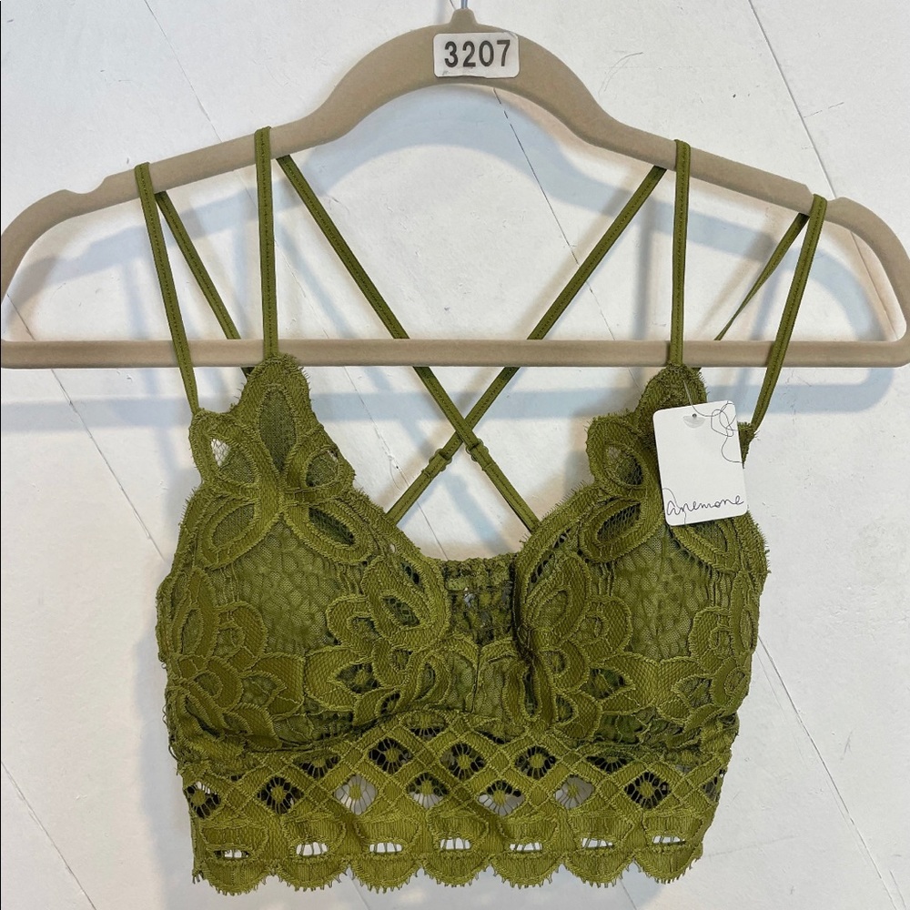 Crochet Lace Bralette (Moss)